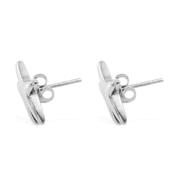 Platinum Overlay Sterling Silver Star Fish Stud Earrings (with Push Back), Silver wt 3.00 Gms.