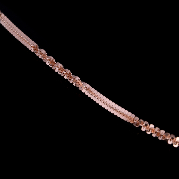 One Time Close Out Deal Italian Made- Rose Gold Overlay Sterling Silver Rock Chain (Size 30) with Lobster Clasp