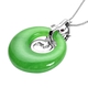 Green Jade and Rhodolite Garnet Pendant With Chain (Size 18) in Rhodium Overlay Sterling Silver 20.69 Ct.