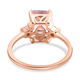 9K Rose Gold AAA  Kunzite and Diamond Ring 2.89 Ct.