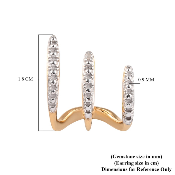 Diamond Earrings (with Push Back) in 14K Gold Overlay Sterling Silver