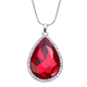 3 Piece Set - Simulated Ruby, White Austrian Crystal Pendant with Chain (Size 24 with 3 inch Extende