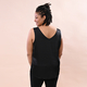 JOVIE Solid Colour Satin Vest (Size up to 18; 56x68cm) - Black