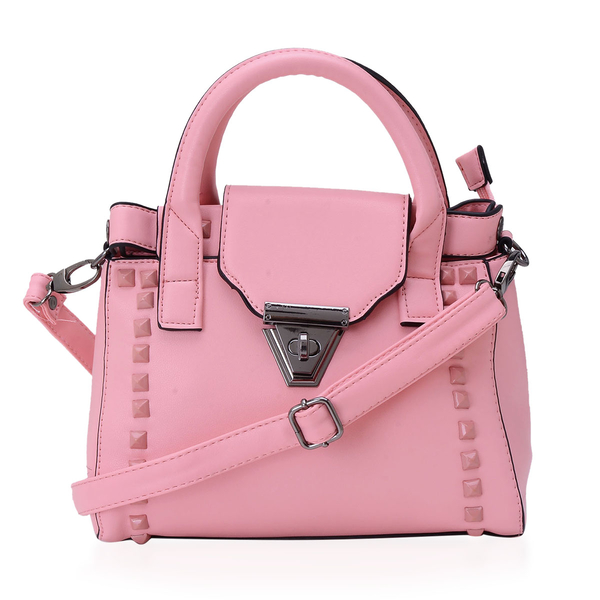 Pink Colour Tote Bag with External Zipper Pocket and Adjustable and Removable Shoulder Strap (Size 2