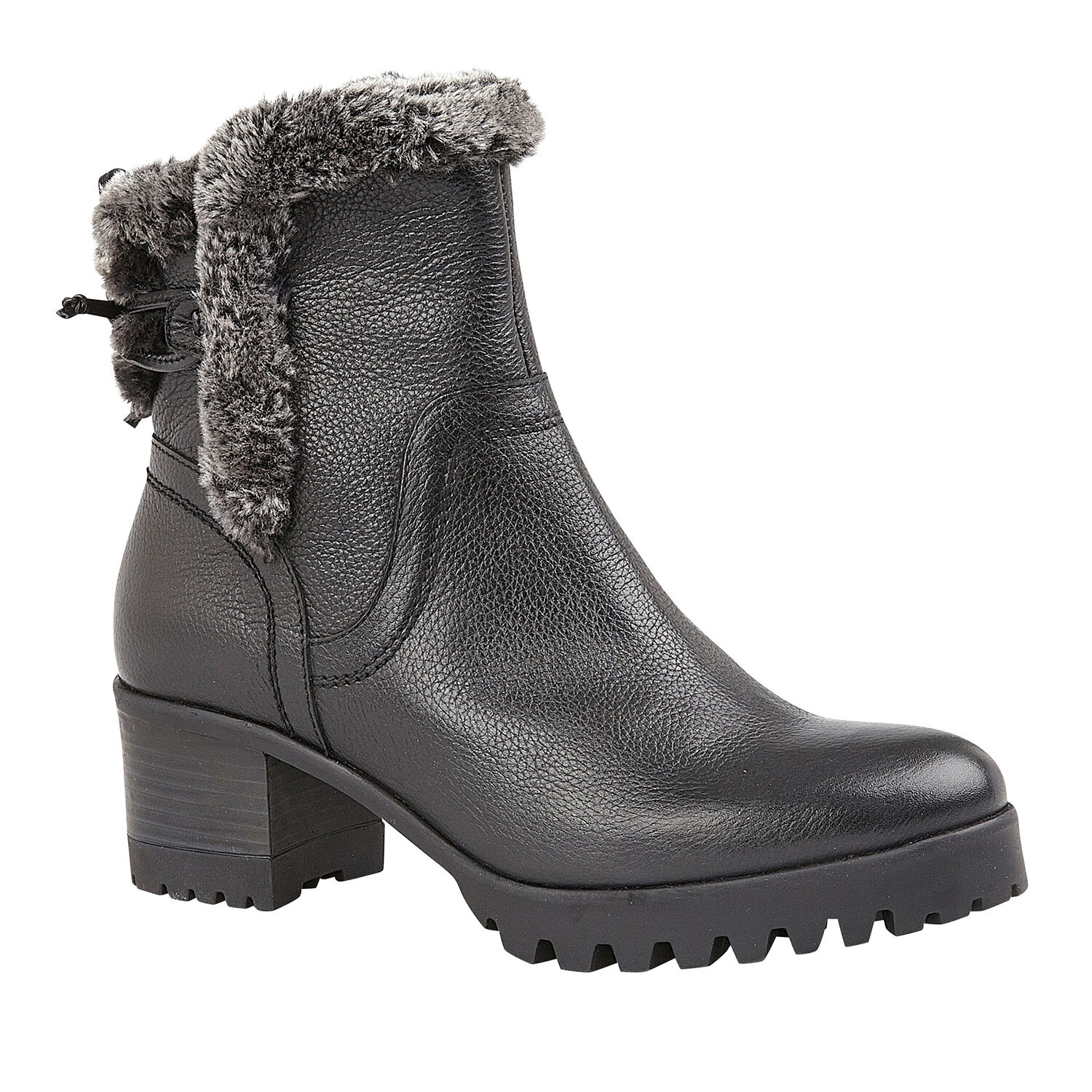 Lotus Stressless Black Leather Suzy Ankle Boots (Size 4)