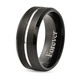 Personalised Engravable Secret Message Band Ring in Natural Tungsten