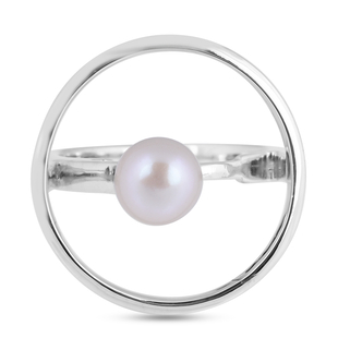 Sundays Child - Freshwater Pearl Ring in Platinum Overlay Sterling Silver
