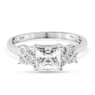 Lustro Stella Sterling Silver Ring Made with Finest CZ 2.91 Ct.