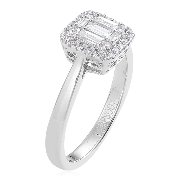 RHAPSODY 950 Platinum 0.50 Carat Diamond Cluster Engagement Ring IGI Certified Diamond VS E-F.