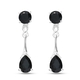 3 Carat Black Spinel Drop Earrings in Sterling Silver With Push Back