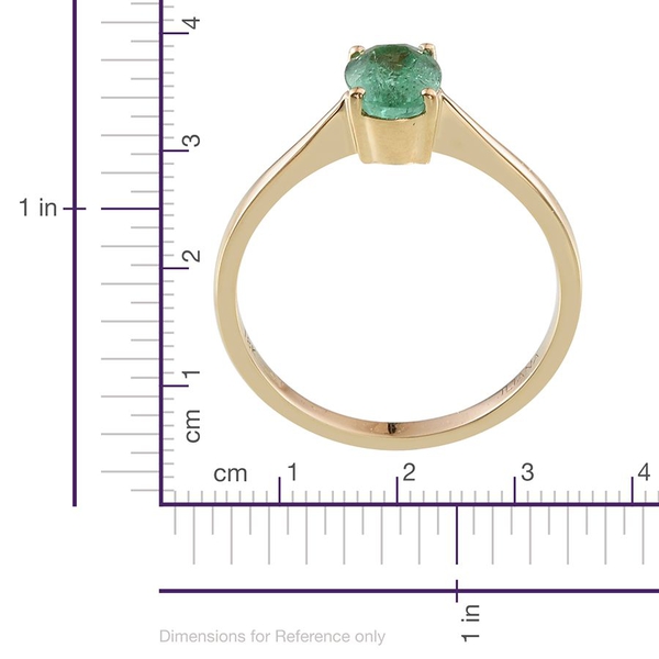 ILIANA 18K Y Gold Boyaca Colombian Emerald (Ovl) Solitaire Ring 1.100 Ct.