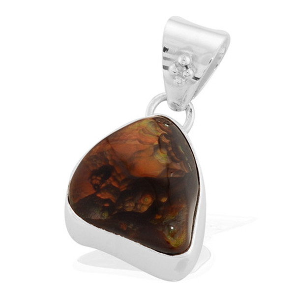 Fire Agate (25.00 Ct) Sterling Silver Pendant  25.000  Ct.