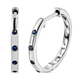 RHAPSODY 950 Platinum Blue Ceylon Sapphire Hoop Earrings, Platinum Wt. 5.00 Gms
