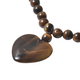 Yellow Tigers Eye Heart Necklace (Size - 20) in Sterling Silver