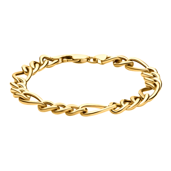 Hatton Garden Close Out- 9K Yellow Gold Figaro Bracelet (Size - 8) with Lobster Clasp, Gold Wt. 6.30