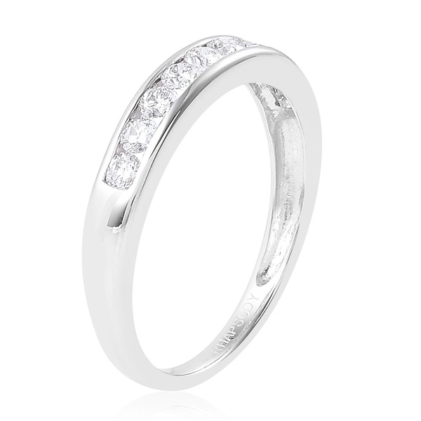 RHAPSODY 950 Platinum IGI Certified Diamond (Rnd) (VS-E-F) Half Eternity Ring 0.500 Ct.