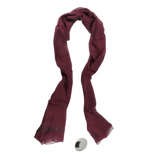 FIORUCCI Wine Red Colour Scarf with Black Wordings (Size 180x60cm)