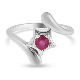 LucyQ Shooting Star Collection - African Ruby (FF) Ring in Rhodium Overlay Sterling Silver