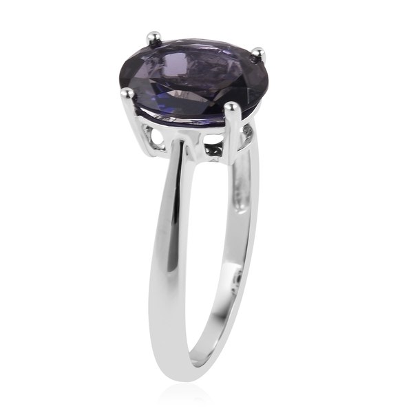 9K White Gold AA Iolite (Ovl 10x8 mm) Solitaire Ring 2.250 Ct.