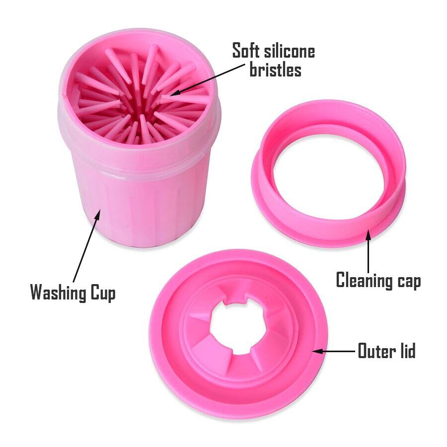 Pink Colour Pet Wash Feet (Size 11.5x10 Cm)