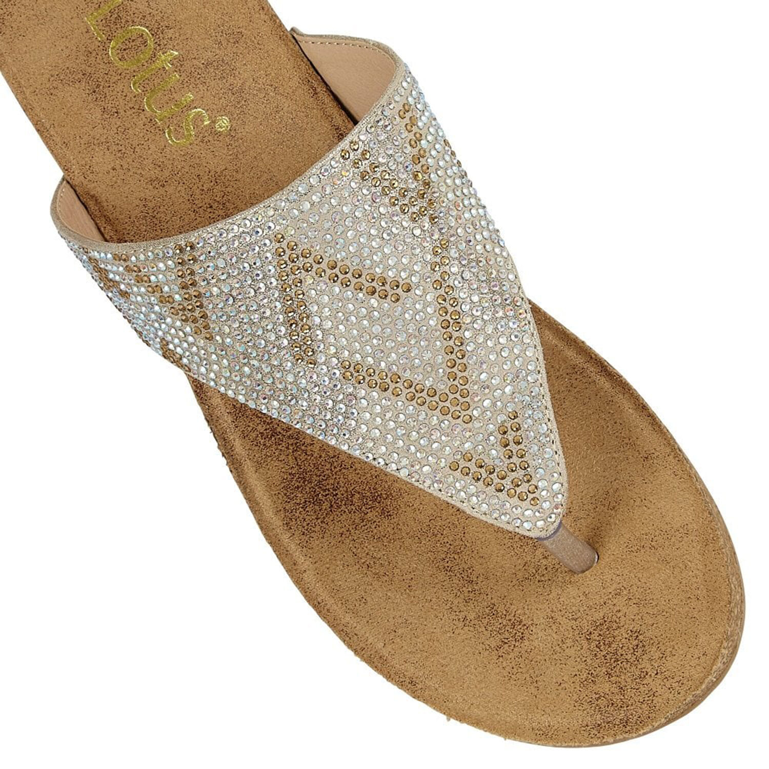 Lotus Gold Patsy Wedge Sandals