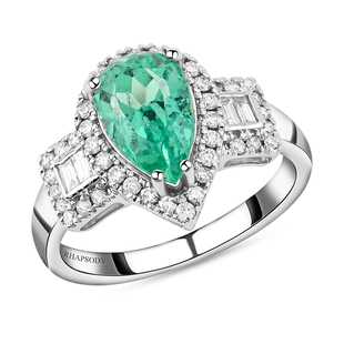 RHAPSODY 950 Platinum AAAA Boyaca Colombian Emerald and Diamond (VS/E-F) Ring 2.75 Ct, Platinum wt. 