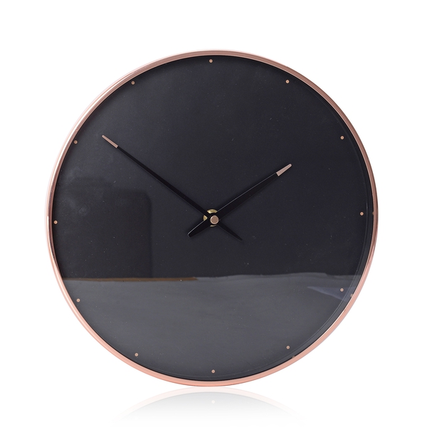Decorative Round Shape Wall Clock (Size 28x28x4.5 Cm) Rose Gold Colour Dot