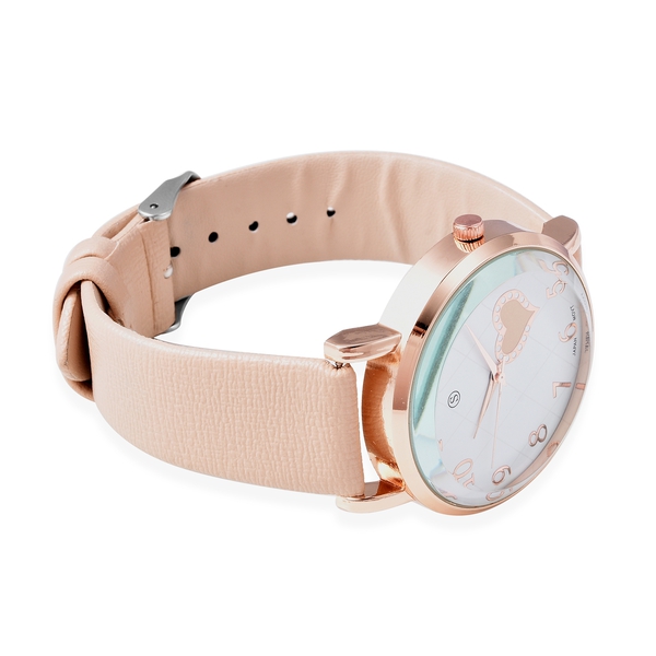 STRADA Japanese Movement Water Resistance Watch in Rose Tone - Nude