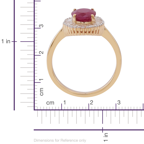 ILIANA 18K Y Gold Rare Size AAA Ruby (Ovl 2.50 Ct), Diamond Ring 3.000 Ct.