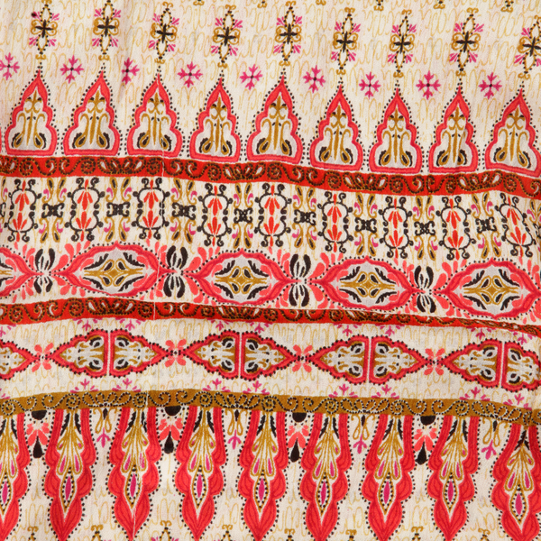Geometrical Print Pink, Cream and Multi Colour Kimono (Size 95x88 Cm)
