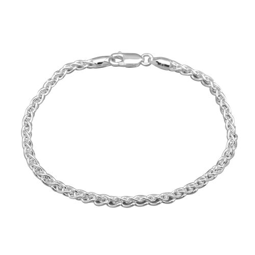 JCK Vegas Collection Spiga Chain Bracelet in Rhodium Plated Sterling ...