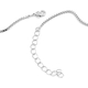 Simulated Diamond (Rnd and Ovl) Necklace (Size 20 with 1.5 inch Extender) in Silver Tone