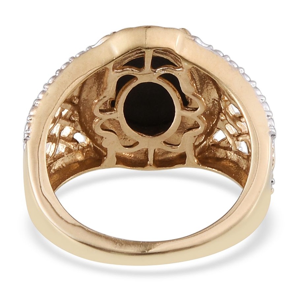 Goldenite (Ovl 2.00 Ct), Diamond Ring in 14K Gold Overlay Sterling Silver 2.020 Ct.