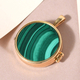 Malachite Pendant in 14K Gold Overlay Sterling Silver 15.63 Ct, Silver Wt. 5.15 Gms