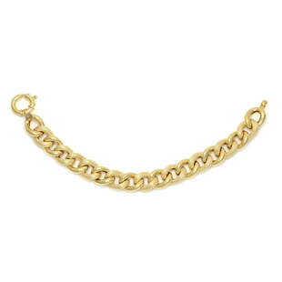 Italian Made Close Out- 9K Yellow Gold Curb Bracelet (Size - 7.5) with Senorita Clasp, Gold Wt. 17.3
