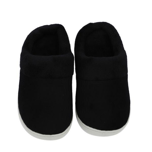 Memory Foam Slippers (Size 3-4) - Black