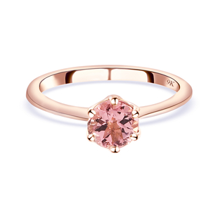 9K Rose Gold Tourmaline Solitaire Ring.