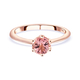 9K Rose Gold Padparadscha Tourmaline Solitaire Ring.