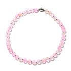 One Time Deal- Pink Mystic Glass (Rnd 9-11mm) Beads Necklace (Size 20) with Magnetic Lock