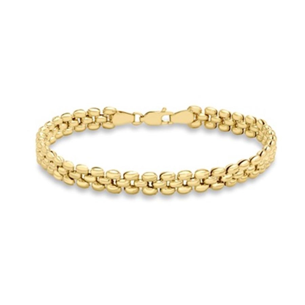 Close Out Deal 9K Y Gold Stampata Link Bracelet (Size 7.5), Gold wt. 6.00 Gms.