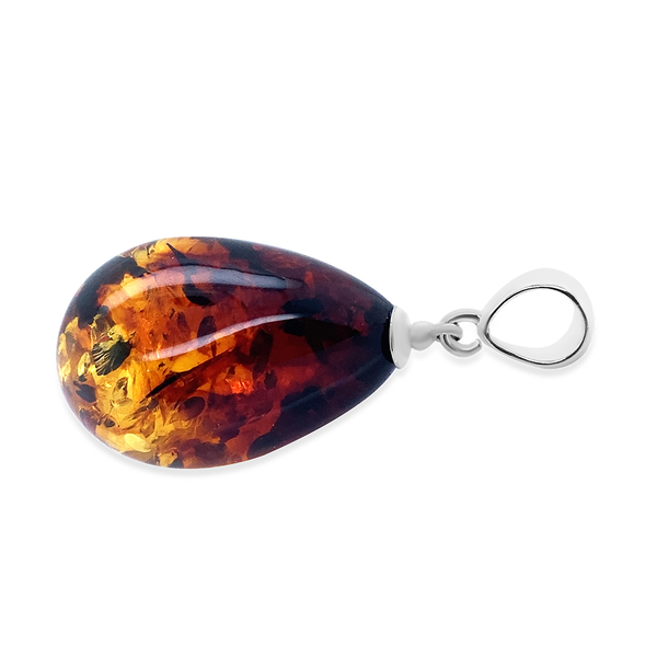 Baltic Amber Pendant in Sterling Silver