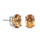Citrine Stud Earrings (with Push Back) in Platinum Overlay Sterling Silver 1.44 Ct.