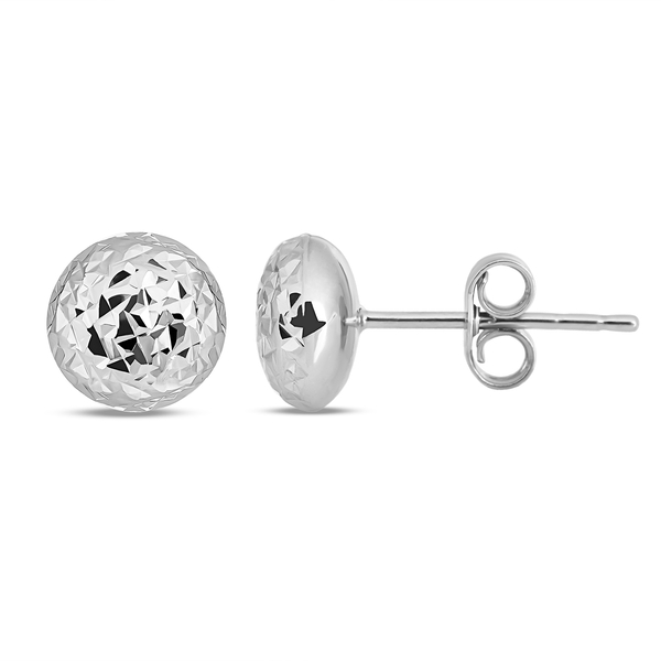 9K White Gold Stud Earrings (With Push Back)