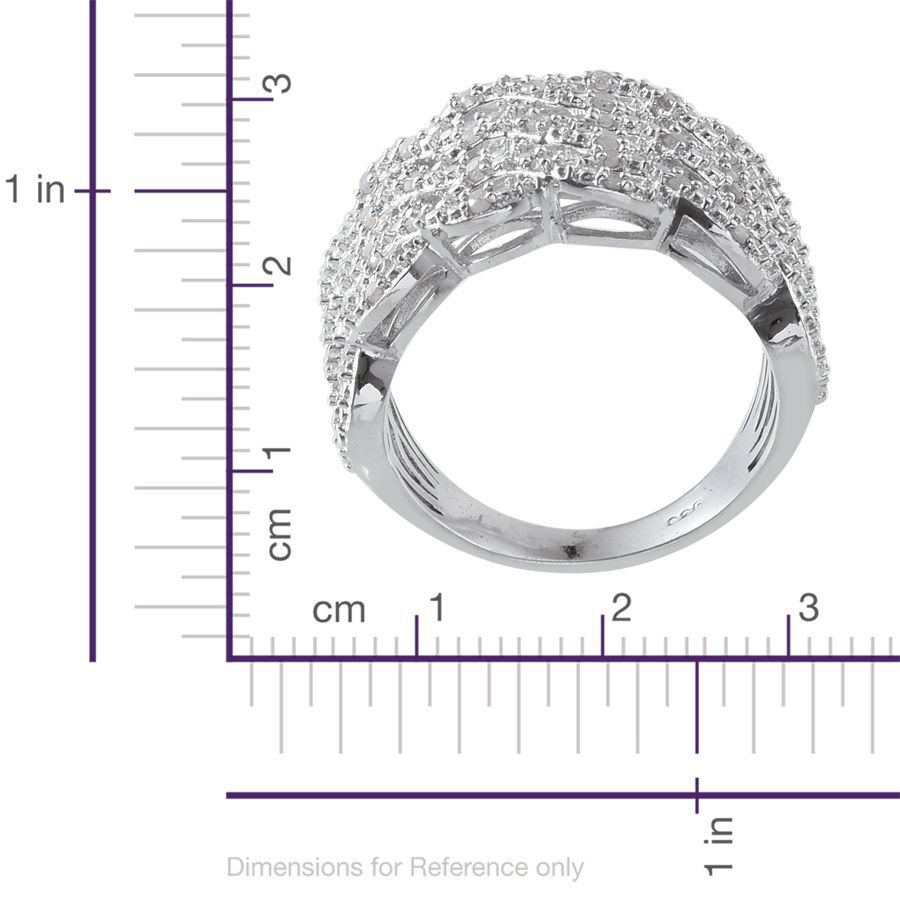 Diamond (Rnd) Infinity Ring in Platinum Overlay Sterling Silver 0.200 Ct.