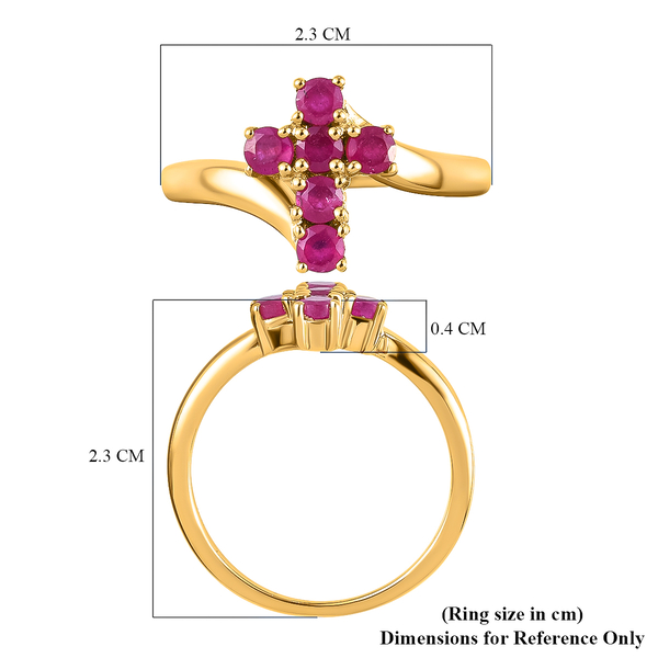 African Ruby (FF) Ring in Sterling Silver 1.10 Ct.