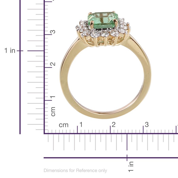 ILIANA 18K Y Gold Boyaca Colombian Emerald (Oct 1.75 Ct), Diamond Ring 2.000 Ct.