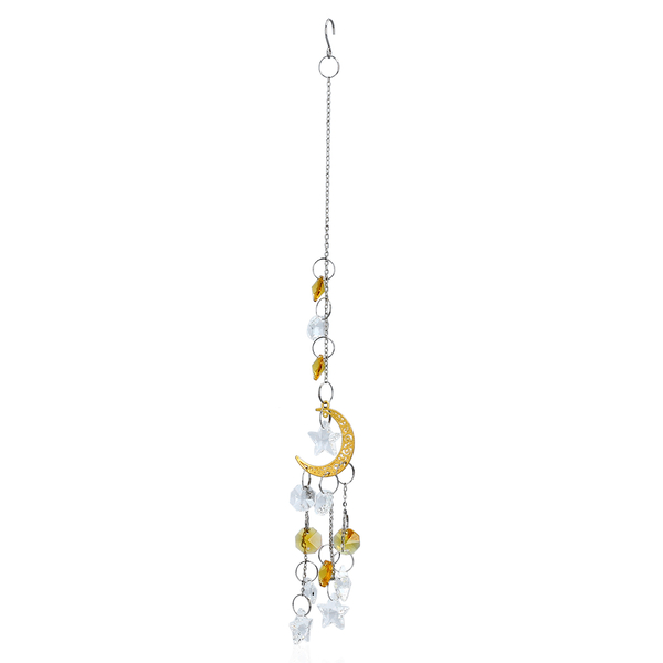 Set of 2 - Decorative Hanging Crystal Moon Suncatcher