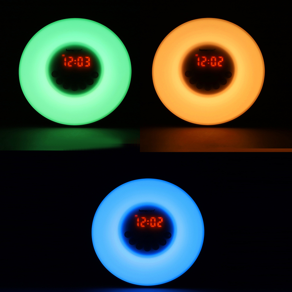 Alarm Clock Wake Up Light (Size 17x17x9.3cm) (2xAAA batteries - not included) - White