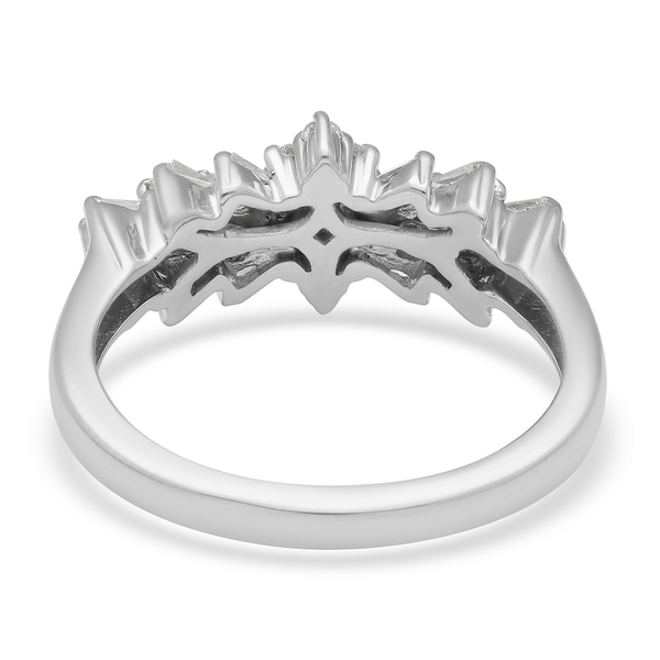 RHAPSODY 950 Platinum IGI Certified Diamond (VS/E-F) Ballerina Ring 0.50 Ct.