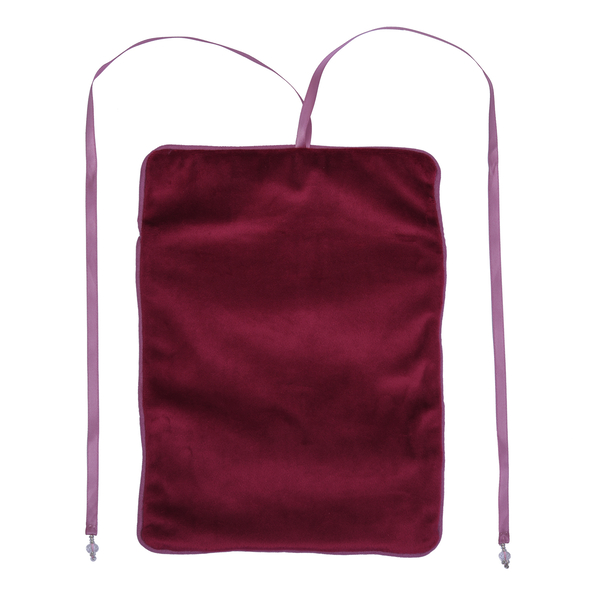LA MAREY Foldable Velvet Jewellery Roll Organiser with a Gift Box  (Unfolded Size 27x20x1 Cm) and (Folded Size 20x10x2 Cm) - Burgundy